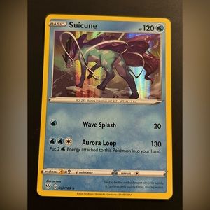 RARE 2020 holographic Suicune Pokémon card